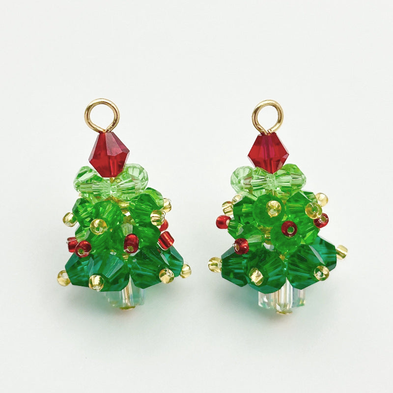 Wholesale Christmas Tree Beaded DIY Woven Earring Pendant